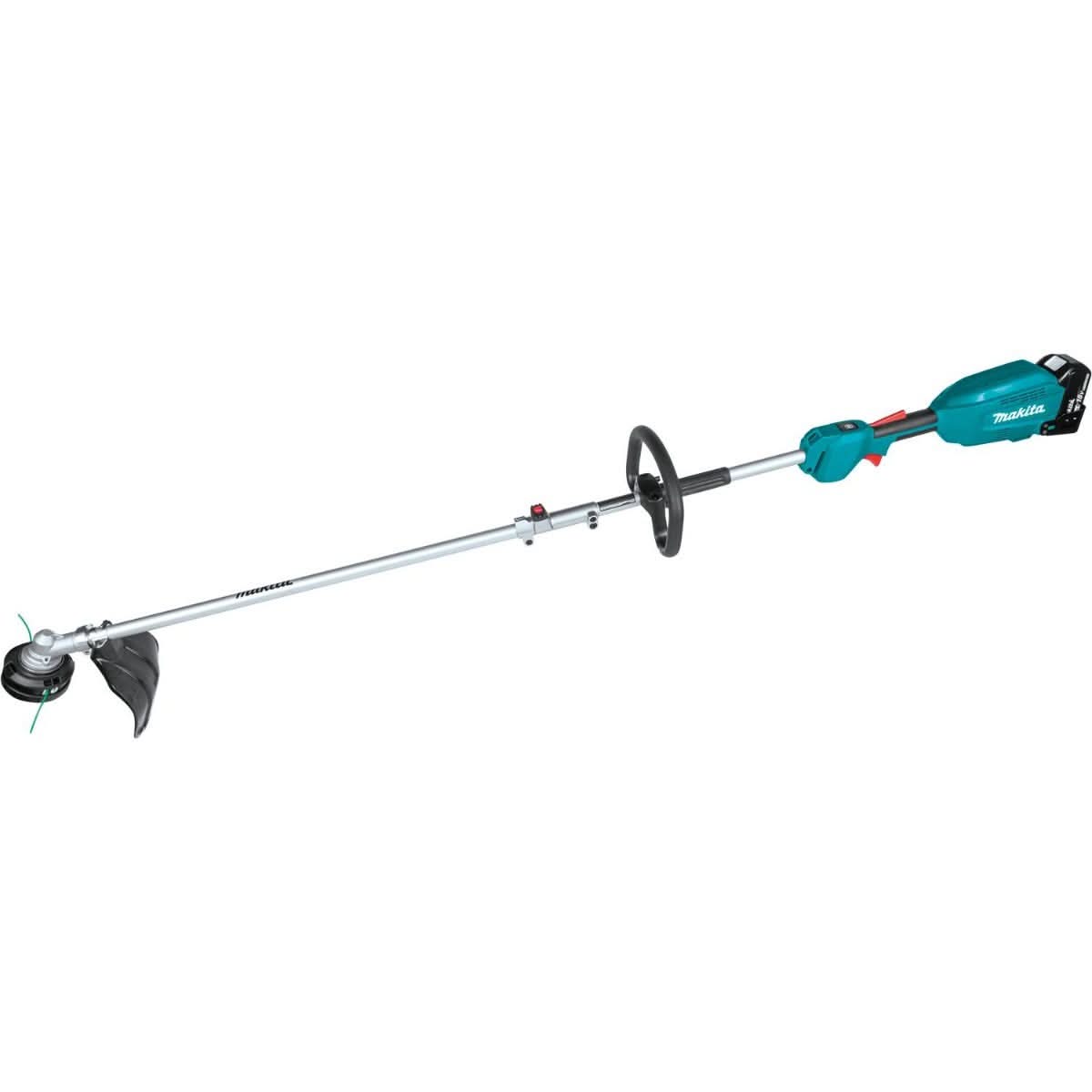 Makita XUX02SM1X6 18V LXT Brushless Couple Shaft Power Head Kit w/ String Trimmer, Pole Saw, Art. Hedge Trimmer & Blower Attachments (4.0Ah)