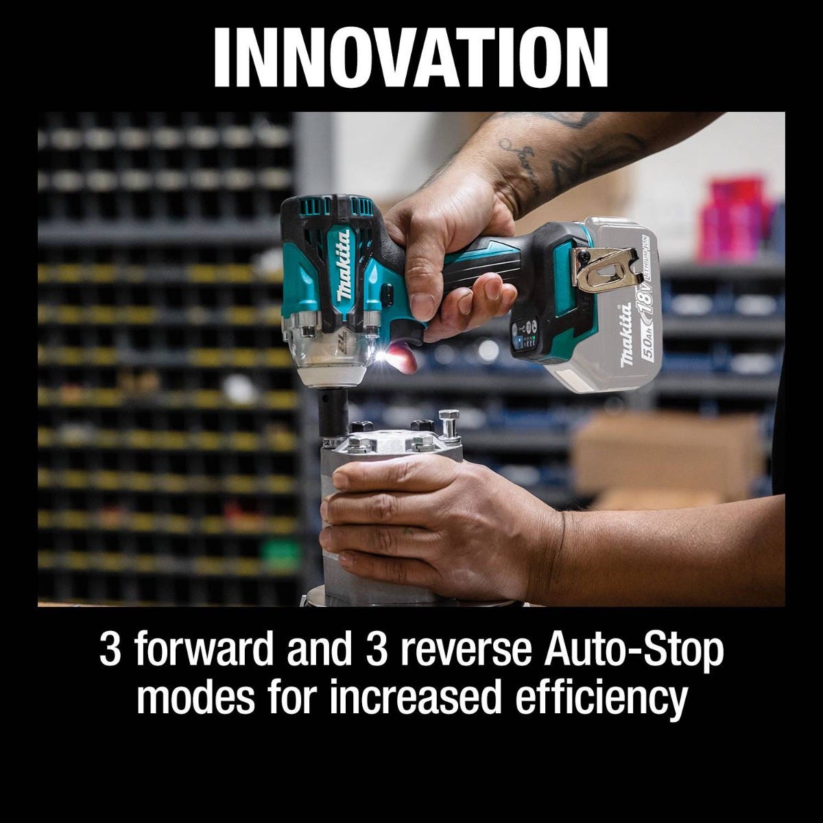 Makita XWT16Z 18V LXT Lithium-Ion Brushless Cordless 4-Speed 3/8" Sq. Drive Impact Wrench w/ Friction Ring Anvil, Tool Only