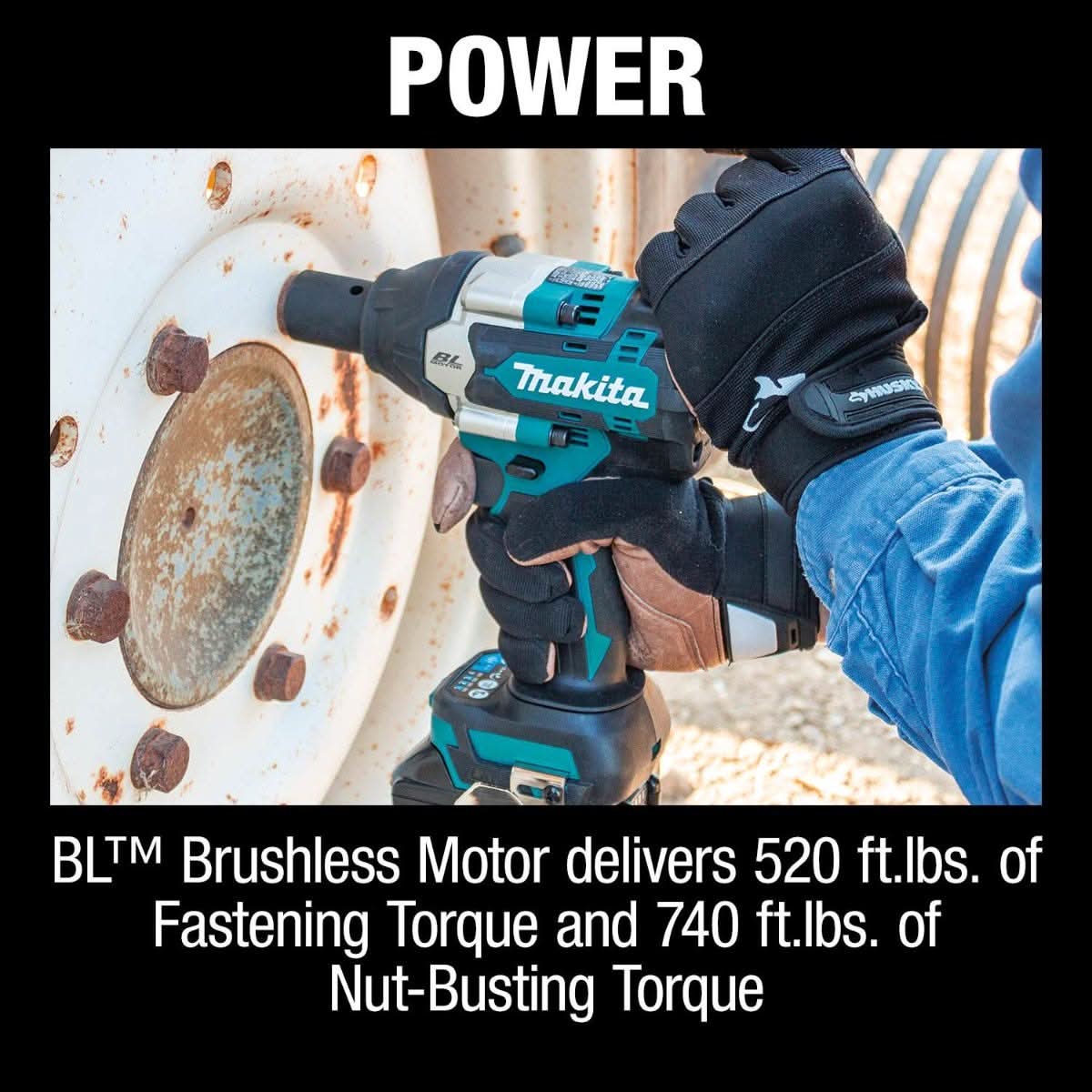 Makita XWT17T 18V LXT Lithium-Ion Brushless Cordless 4-Speed Mid-Torque 1/2-Inch Sq. Drive Impact Wrench with Friction Ring Anvil 5.0Ah Kit