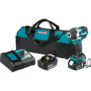 Makita XWT17T 18V LXT Lithium-Ion Brushless Cordless 4-Speed Mid-Torque 1/2-Inch Sq. Drive Impact Wrench with Friction Ring Anvil 5.0Ah Kit