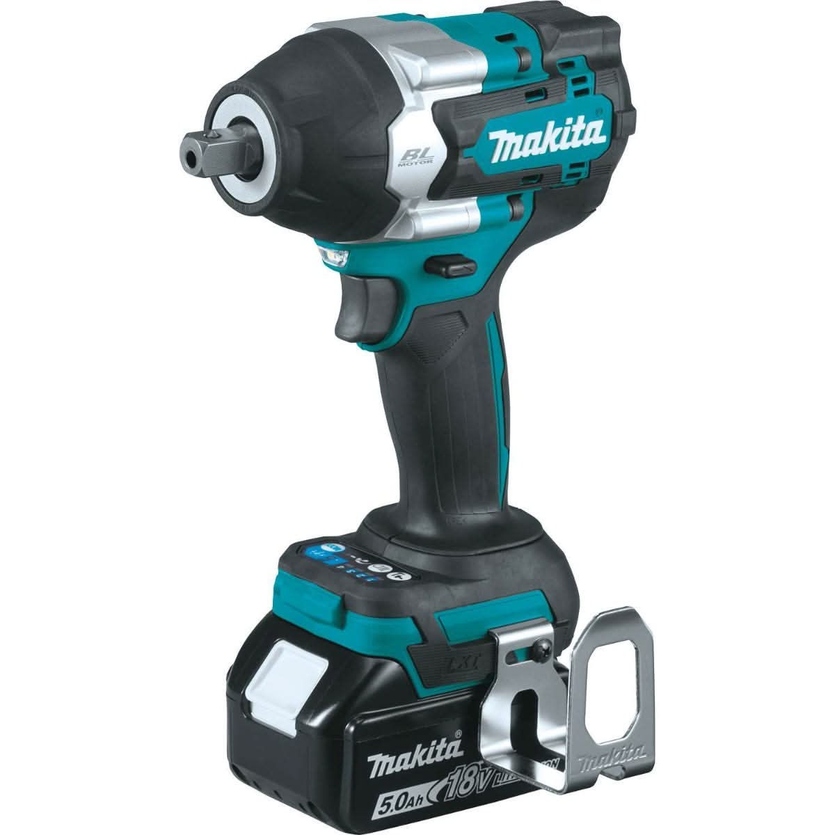 Makita XWT18T 18V LXT Lithium-Ion Brushless Cordless 4-Speed Mid-Torque 1/2" Sq. Drive Impact Wrench Kit w/ Detent Anvil (5.0Ah)