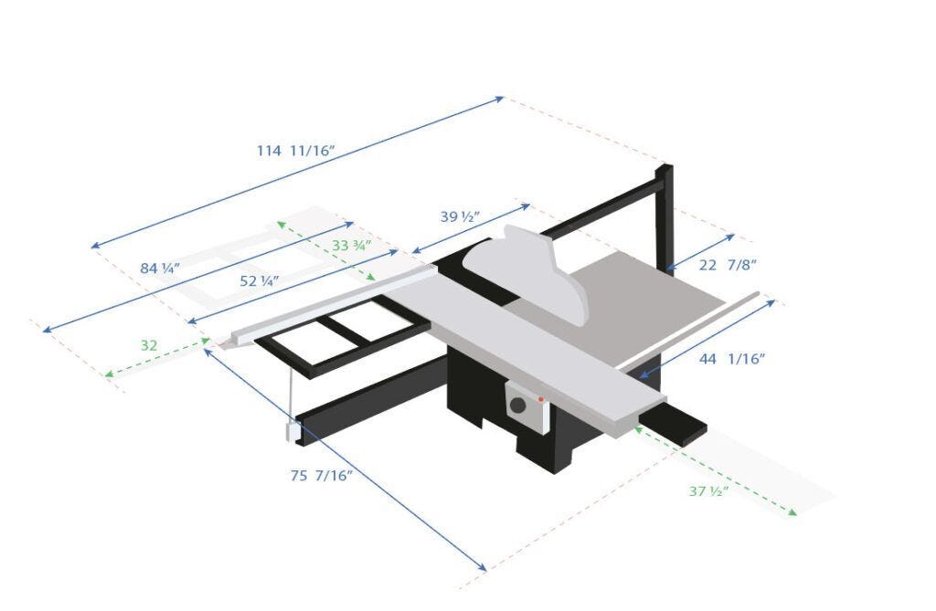 Maksiwa BMS.1600.IR 5 ft. Sliding Panel Saw, 1 Phase, 5HP, 220V