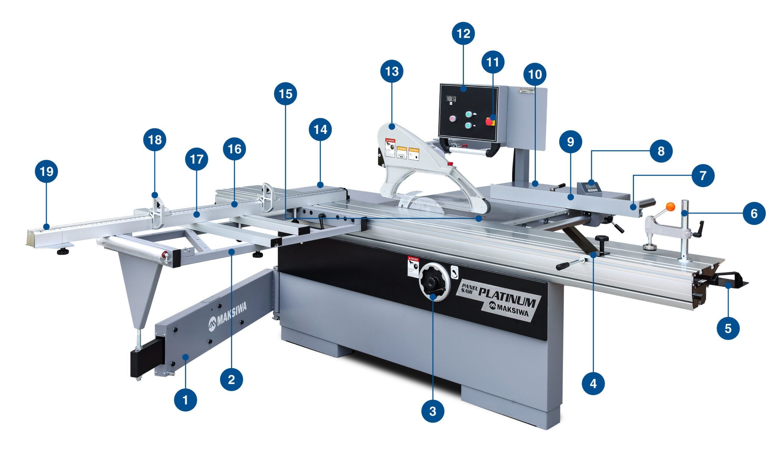 Maksiwa BMP.3200.IR PLATINUM PLATINUM Sliding Panel Saw, 3 Phase, 7.5HP, 220V