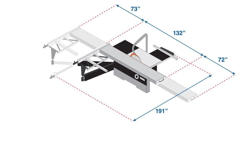 Maksiwa BMP.3200.IR PLATINUM PLATINUM Sliding Panel Saw, 3 Phase, 7.5HP, 220V
