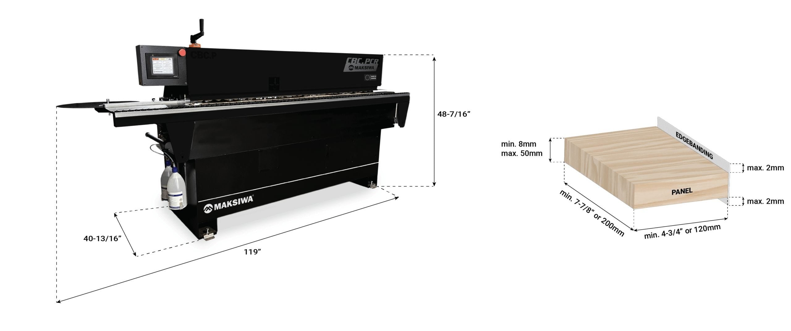 Maksiwa CBC.PCR Automatic Edgebander Platinum Corner Rounding 1Ph 220V