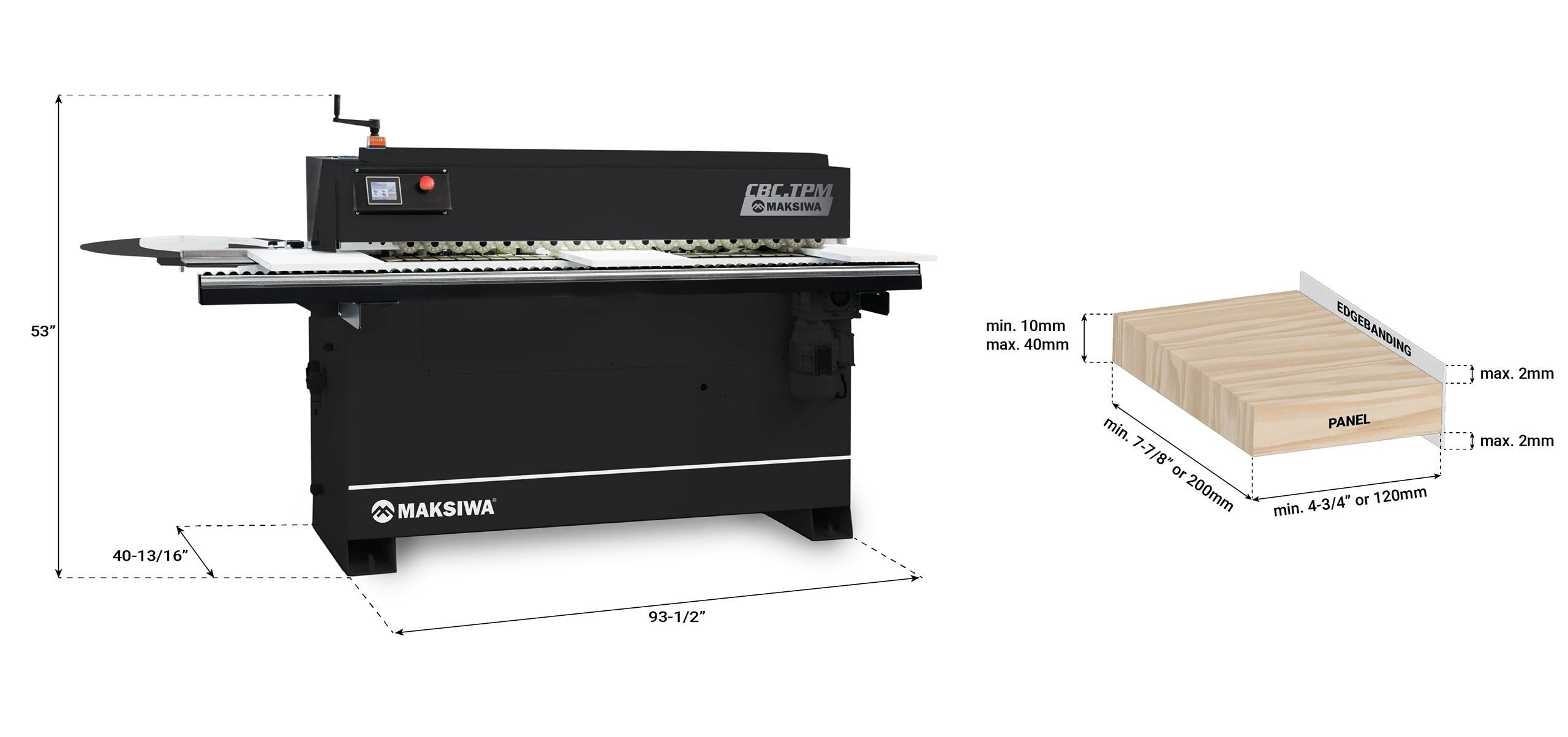 Maksiwa CBC.TPM Automatic Edgebander Titanium Pre-Milling 1Ph 220V