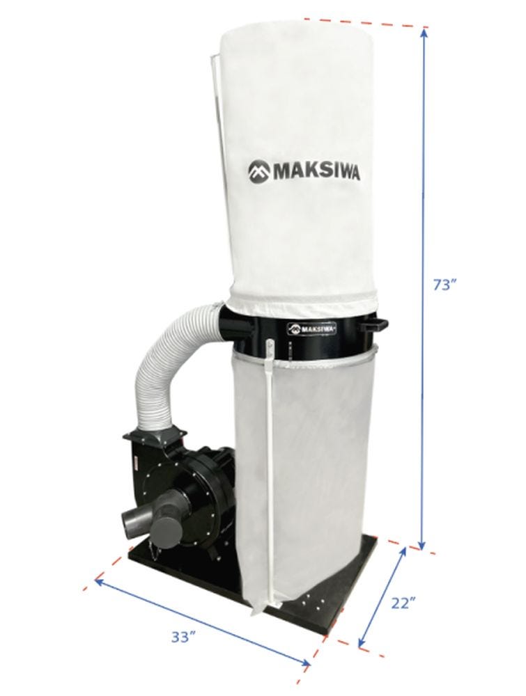 Maksiwa CP/2.C Dust Collector, 2HP, 2 Entries, 1 Phase