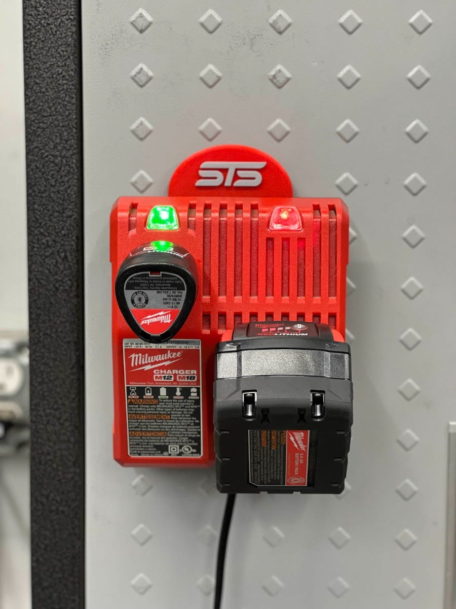 STS Auto Design MW1218 Milwaukee M12/M18 Battery Charger Magnetic Holder