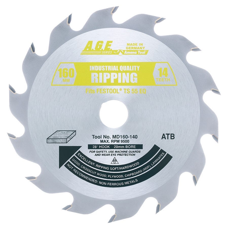 Amana Tools 3-Piece 14T/28T/48T 160mm Carbide-Tipped Circular Saw Blade Set