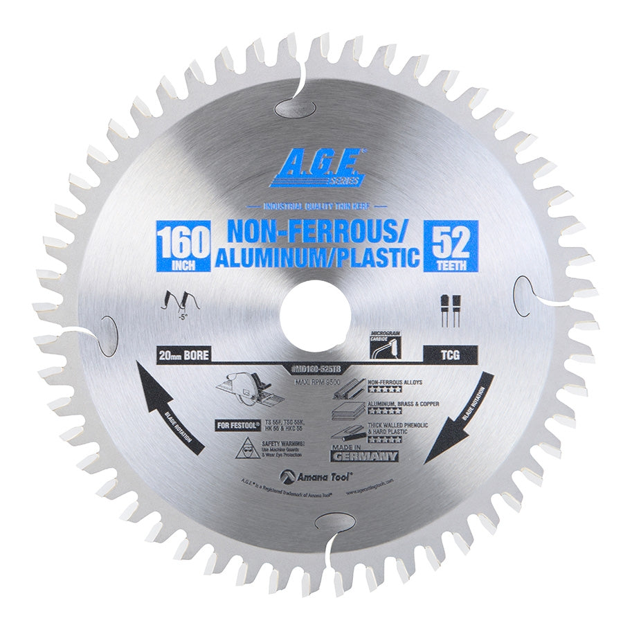 Amana Tools MD168-525TB 168mm x 52T Laminate/Melamine Circular Saw Blade (Fits Festool TS 60 & SYS 50)