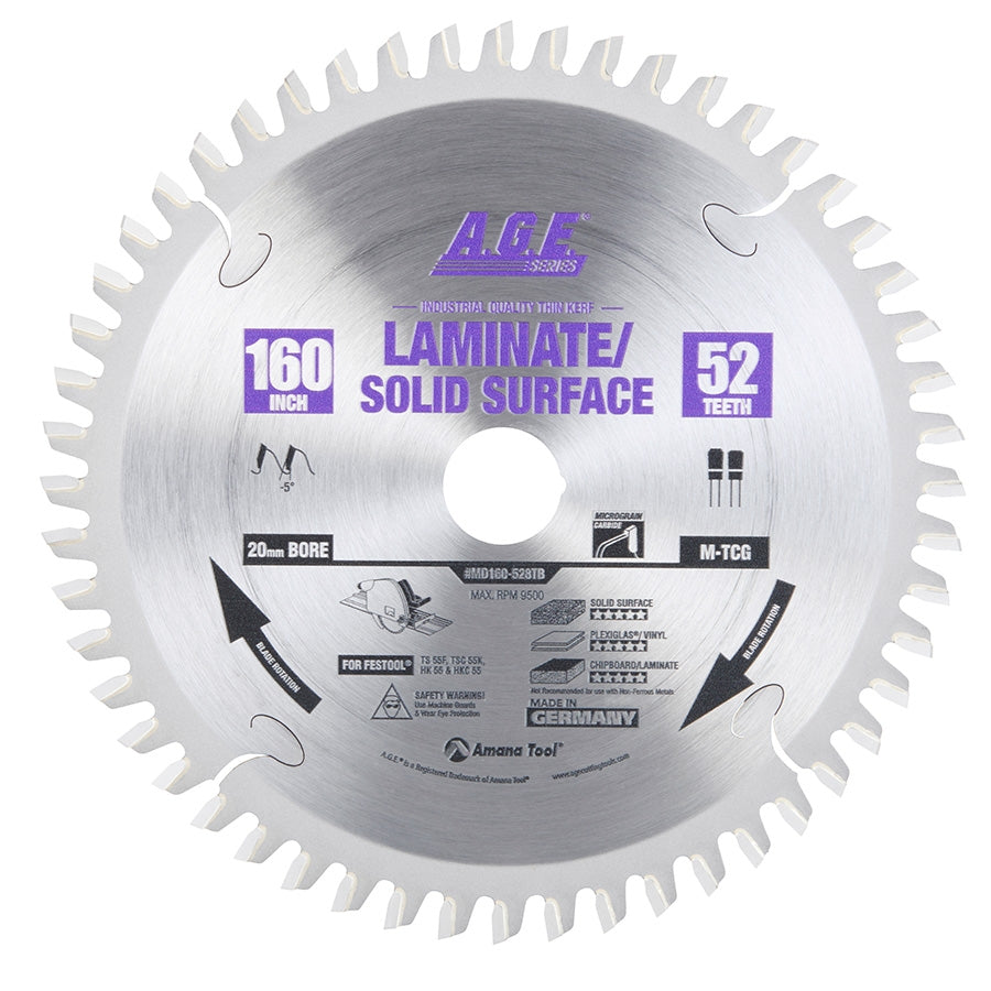 Amana Tools MD168-528TB 168mm x 52T Aluminum/Plastic Circular Saw Blade (Fits Festool TS 60 & SYS 50)