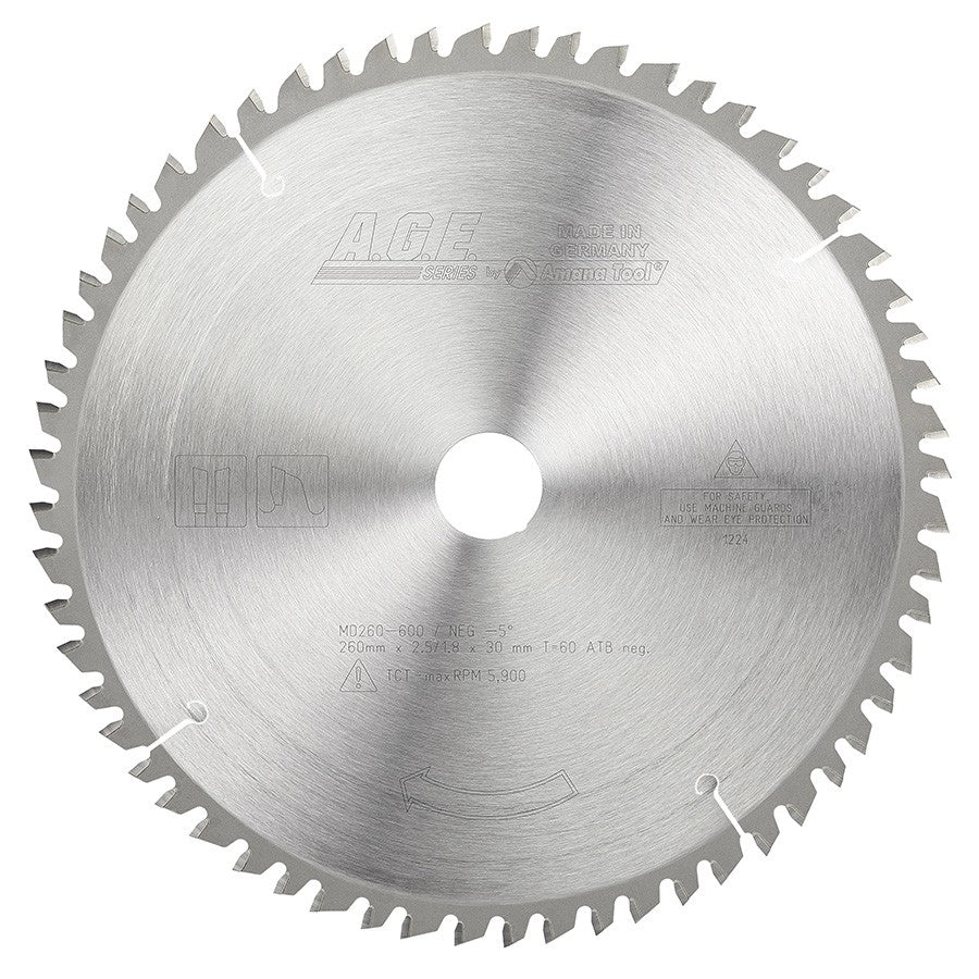 Amana MD260-600 60T Carbide Tipped General Purpose Circular Saw Blade, 260mm for Festool Saws