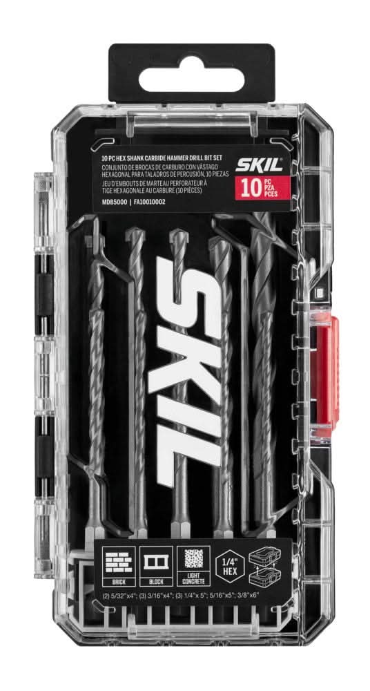 SKIL 10-Piece Hex Shank Carbide Hammer Drill Bit Set