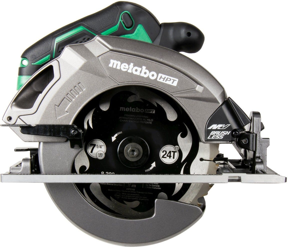 Metabo HPT 36V MultiVolt Brushless 7-1/4-in Circular Saw, 1-9/16 Inch SDS Max Rotary Hammer and MultiVolt Lithium Ion Slide Battery and Charger Starter Kit