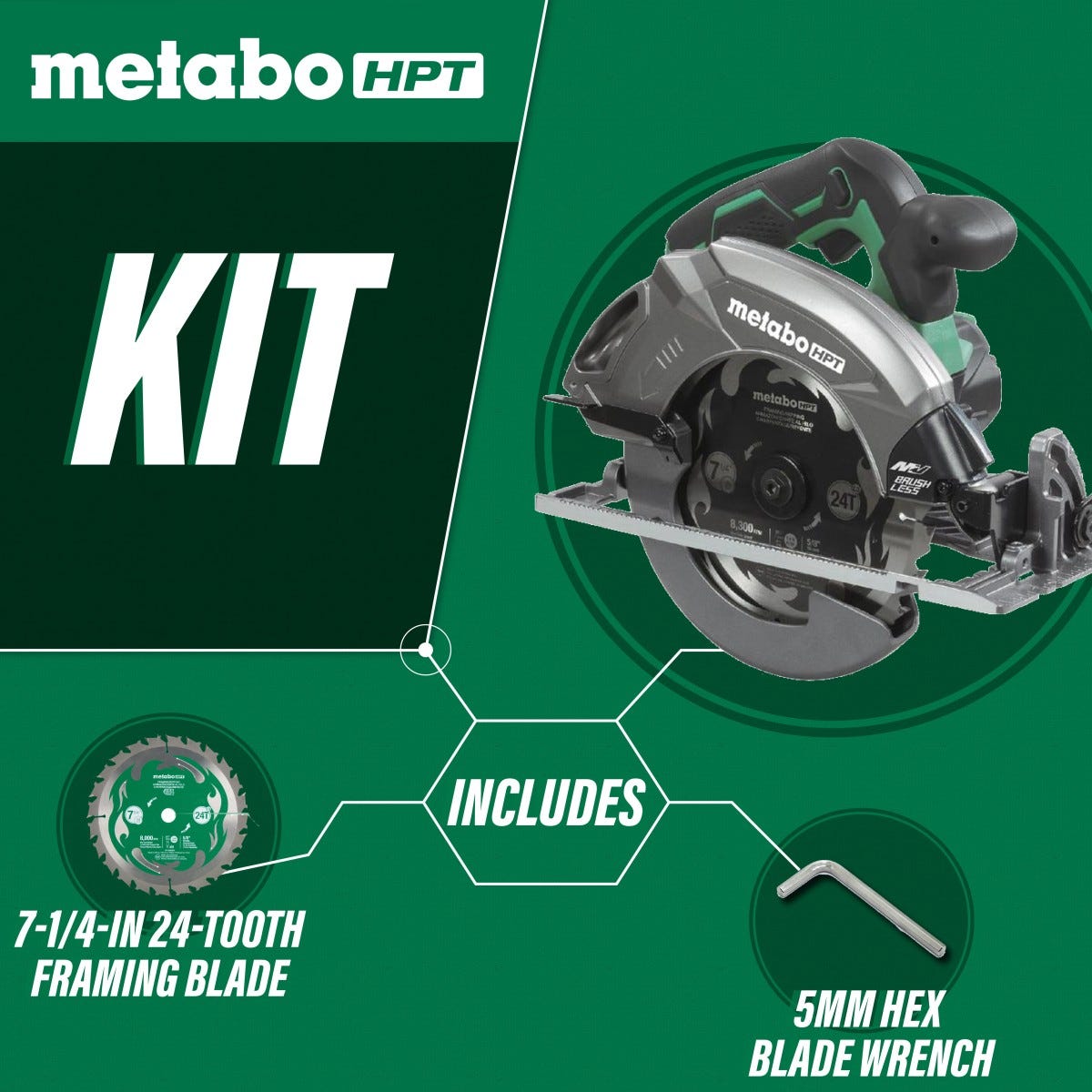 Metabo HPT C3607DAQ4M 36V MultiVolt Brushless 7-1/4-in Circular Saw, Tool Only