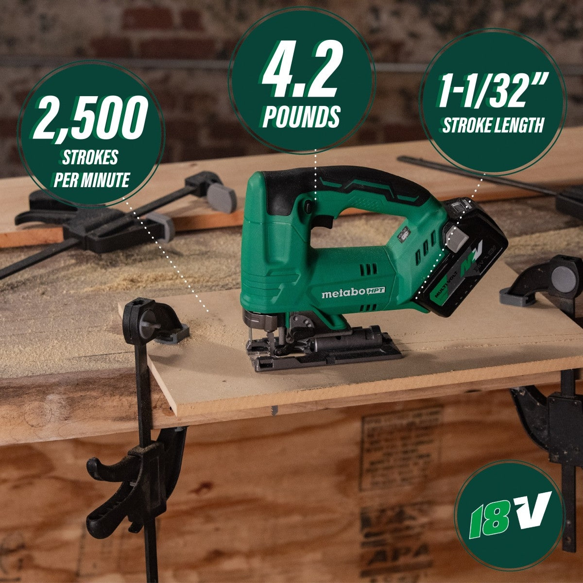 Metabo HPT CJ18DAQ4M 18V Cordless Jig Saw, Tool Only (PROMO)
