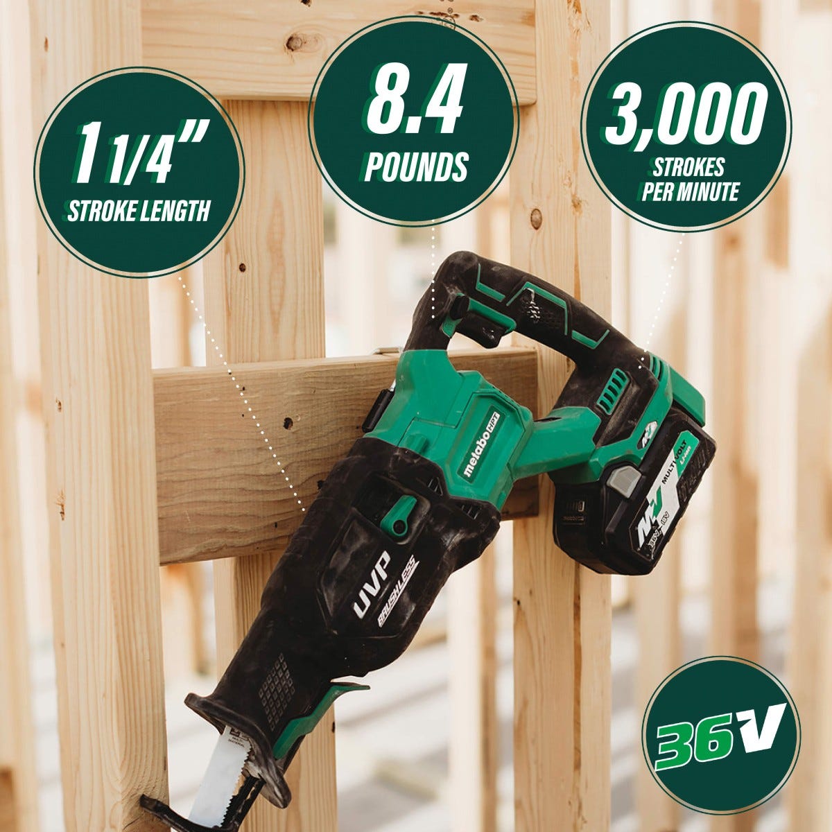 Metabo HPT CR36DAQ4M 36V Brushless Reciprocating saw, Tool Only