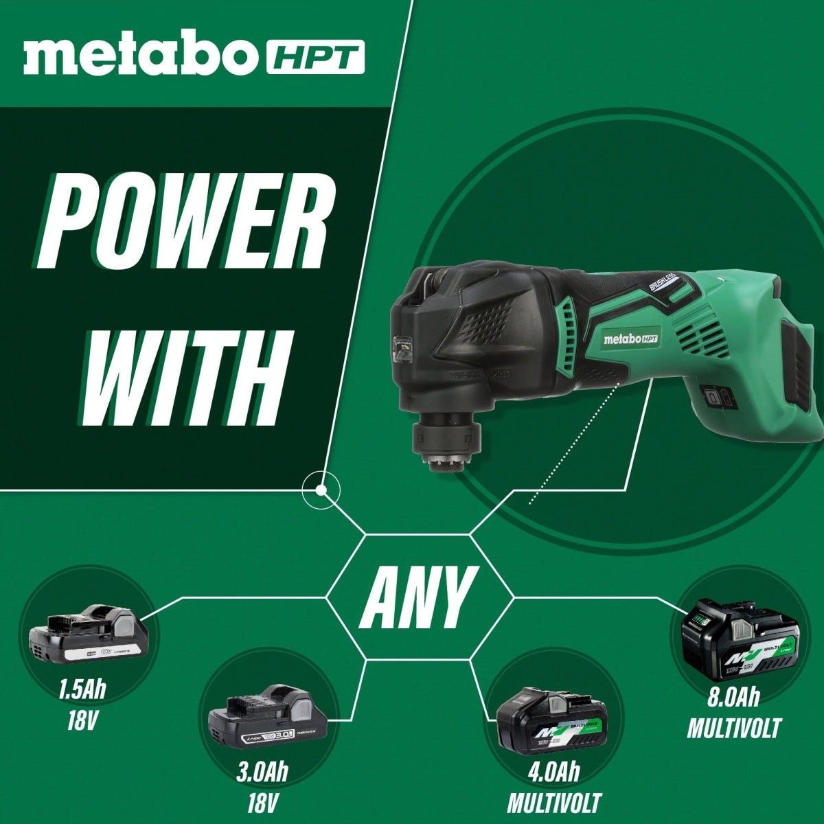Metabo HPT CV18DBLQ5M 18V Brushless Lithium Ion Oscillating Multi-Tool, Tool Only