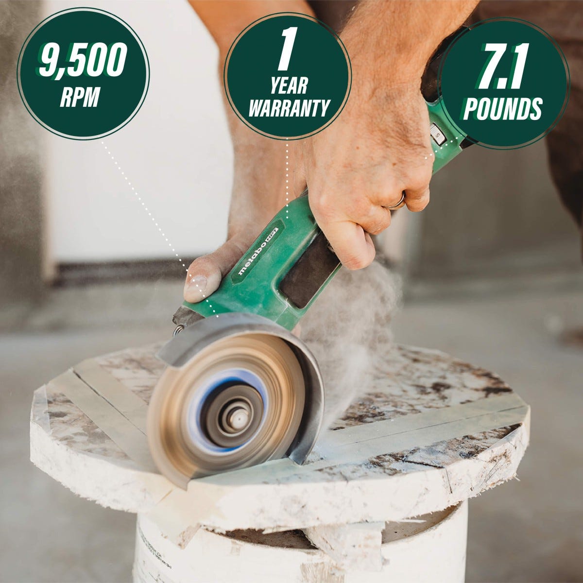 Metabo HPT G3612DBQ6M 36V MultiVolt Brushless 4-1/2-in Paddle Switch Grinder, Tool Only