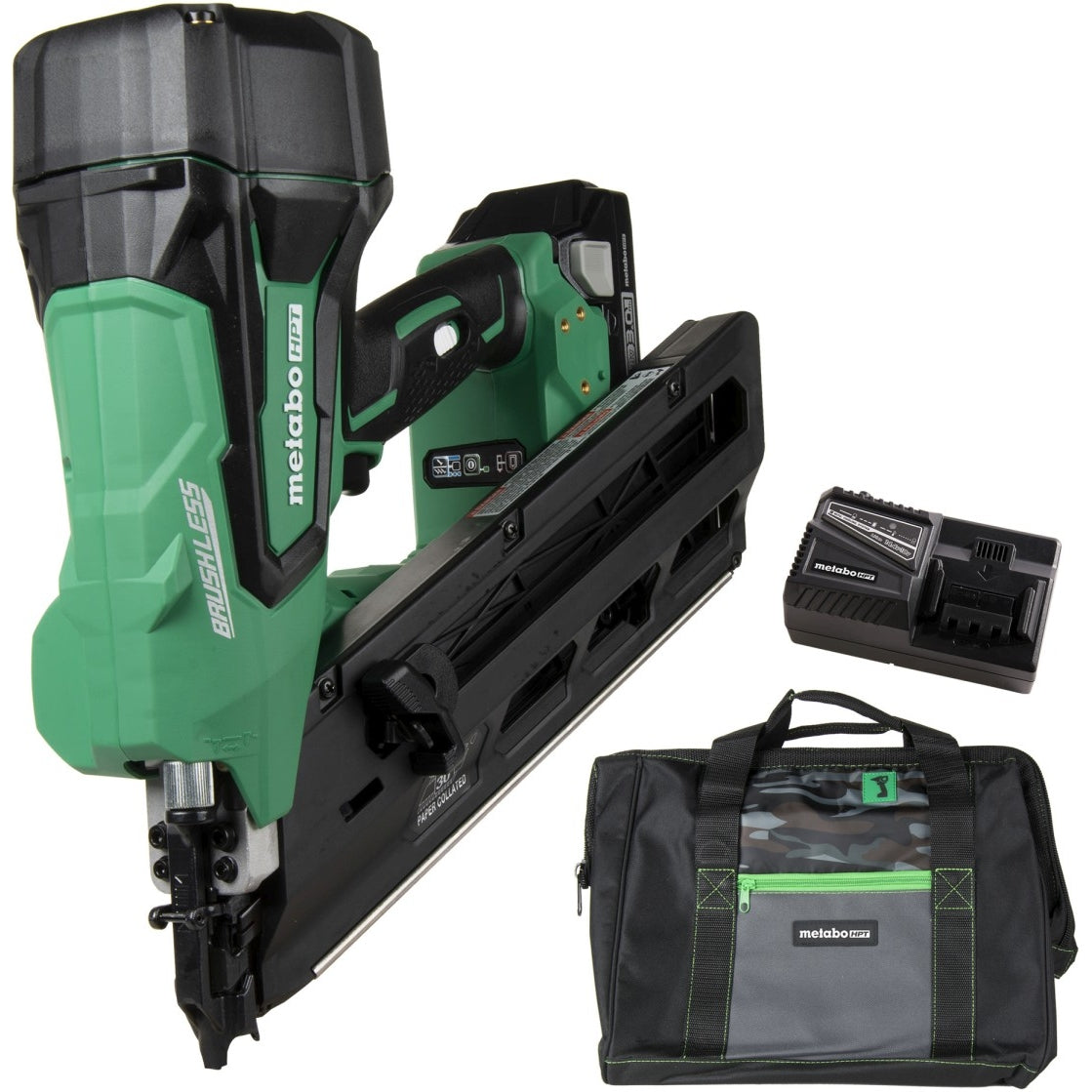 Metabo HPT NR1890DCSM 18V Paper Collated Brushless Cordless Framing Nailer 3 Ah MultiVolt Kit