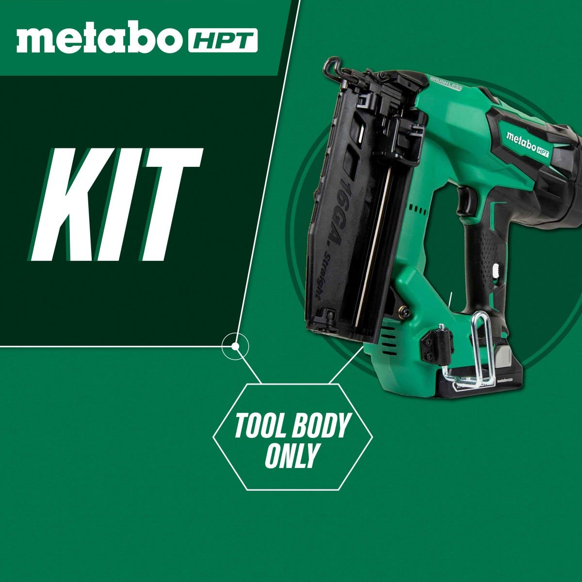 Metabo HPT NT1865DMSQ7M 2-1/2-in 16 Gauge Straight 18V Cordless Finish Nailer, Tool Only