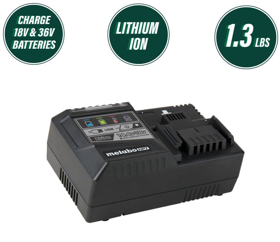 Metabo HPT PROMO UC18YSL3M 18v-36v Rapid Charger with USB Port (PROMO)