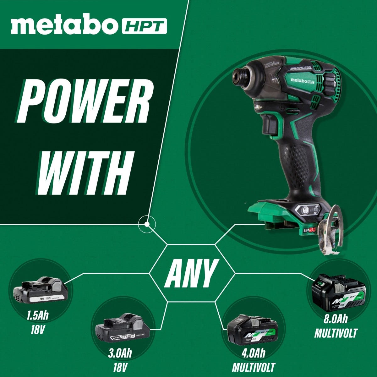 Metabo HPT WH18DBDL2CM 18V BL Triple Hammer Impact Driver Kit
