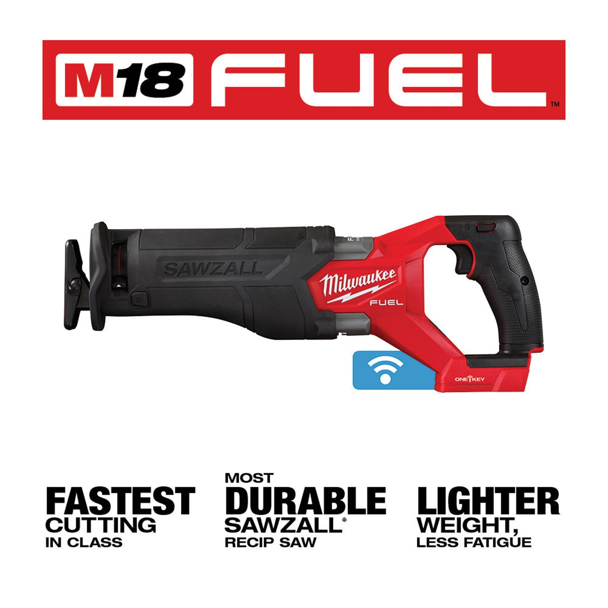 Milwaukee 2822-20 M18 FUEL SAWZALL Recip Saw with One-Key, Tool Only