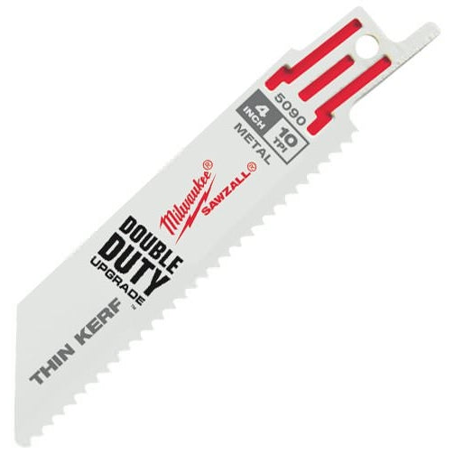 Milwaukee 48-00-5090 4" 10 TPI Thin Kerf SAWZALL Recip Blades (5 Pk)