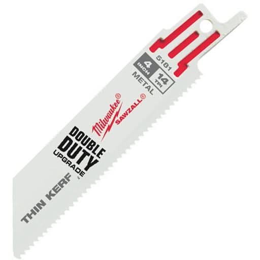 Milwaukee 48-00-5181 4" 14 TPI Thin Kerf SAWZALL Recip Blades (5 Pk)