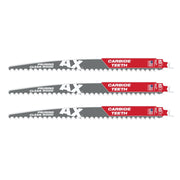 Milwaukee 48-00-5333 12-Inch 3-TPI The AX with Carbide Teeth for Pruning & Clean Wood SAWZALL Reciprocating Saw Blade, 3-Pack