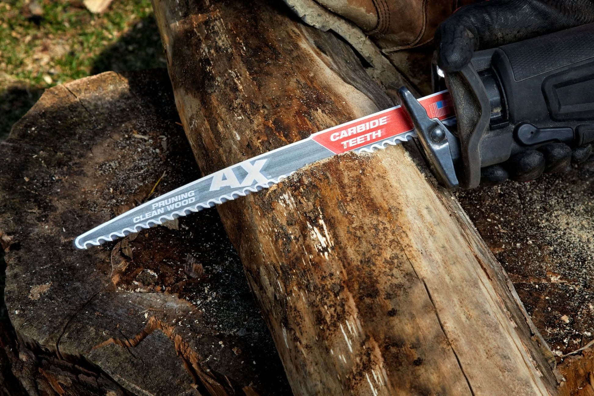 Milwaukee 48-00-5333 12-Inch 3-TPI The AX with Carbide Teeth for Pruning & Clean Wood SAWZALL Reciprocating Saw Blade, 3-Pack