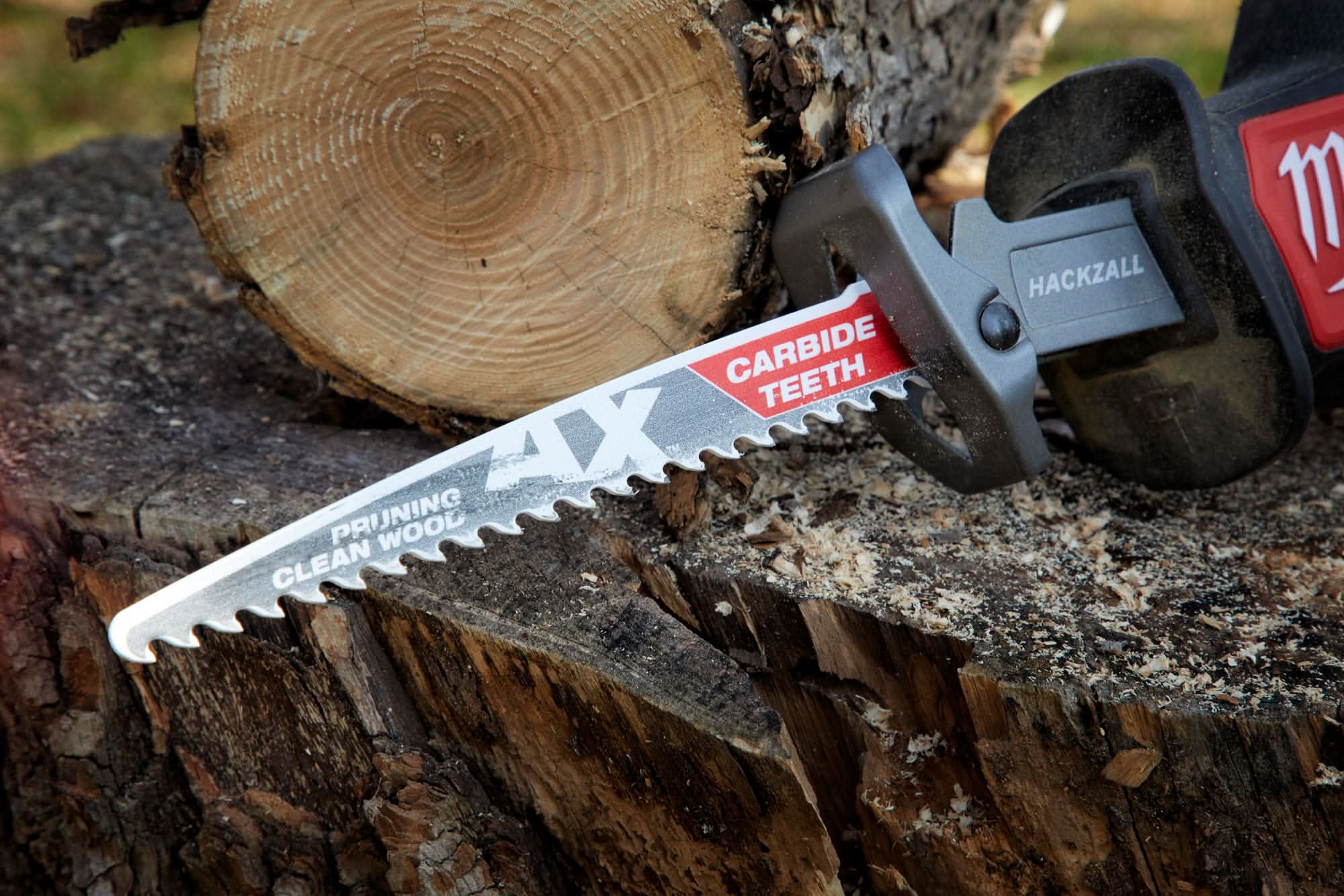 Milwaukee 48-00-5333 12-Inch 3-TPI The AX with Carbide Teeth for Pruning & Clean Wood SAWZALL Reciprocating Saw Blade, 3-Pack