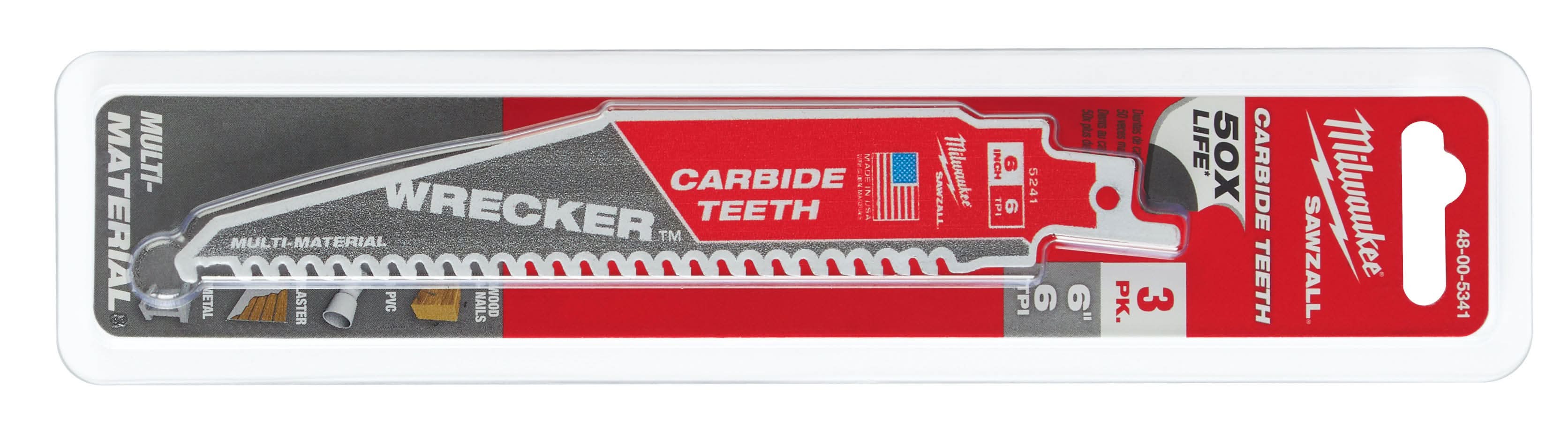 Milwaukee 48-00-5341 6-Inch 6-TPI THE WRECKER with Carbide Teeth