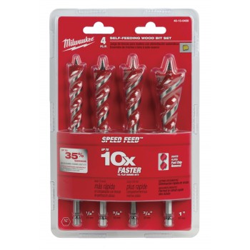 Milwaukee 48-13-0400 4-Piece  6-1/2" Speed Feed Wood Bit Set