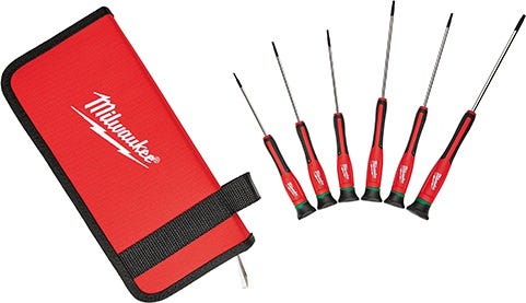 Milwaukee 48-22-2610 TORX Precision Screwdriver Set With Case, 6-Pieces