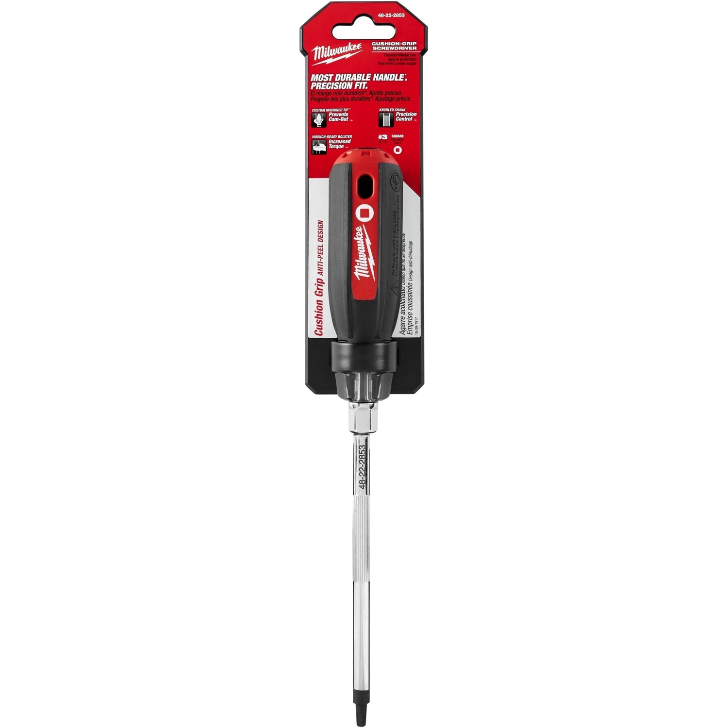 Milwaukee 48-22-2853 #3 Square - 6" Cushion Grip Screwdriver