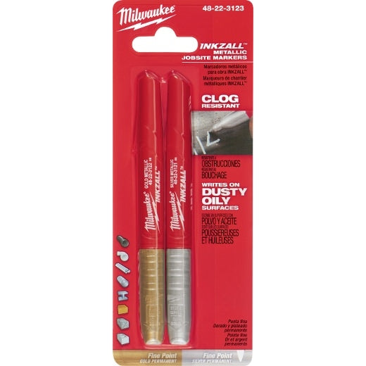 Milwaukee 48-22-3123 2PK INKZALL SilverGold/ Fine Point Markers