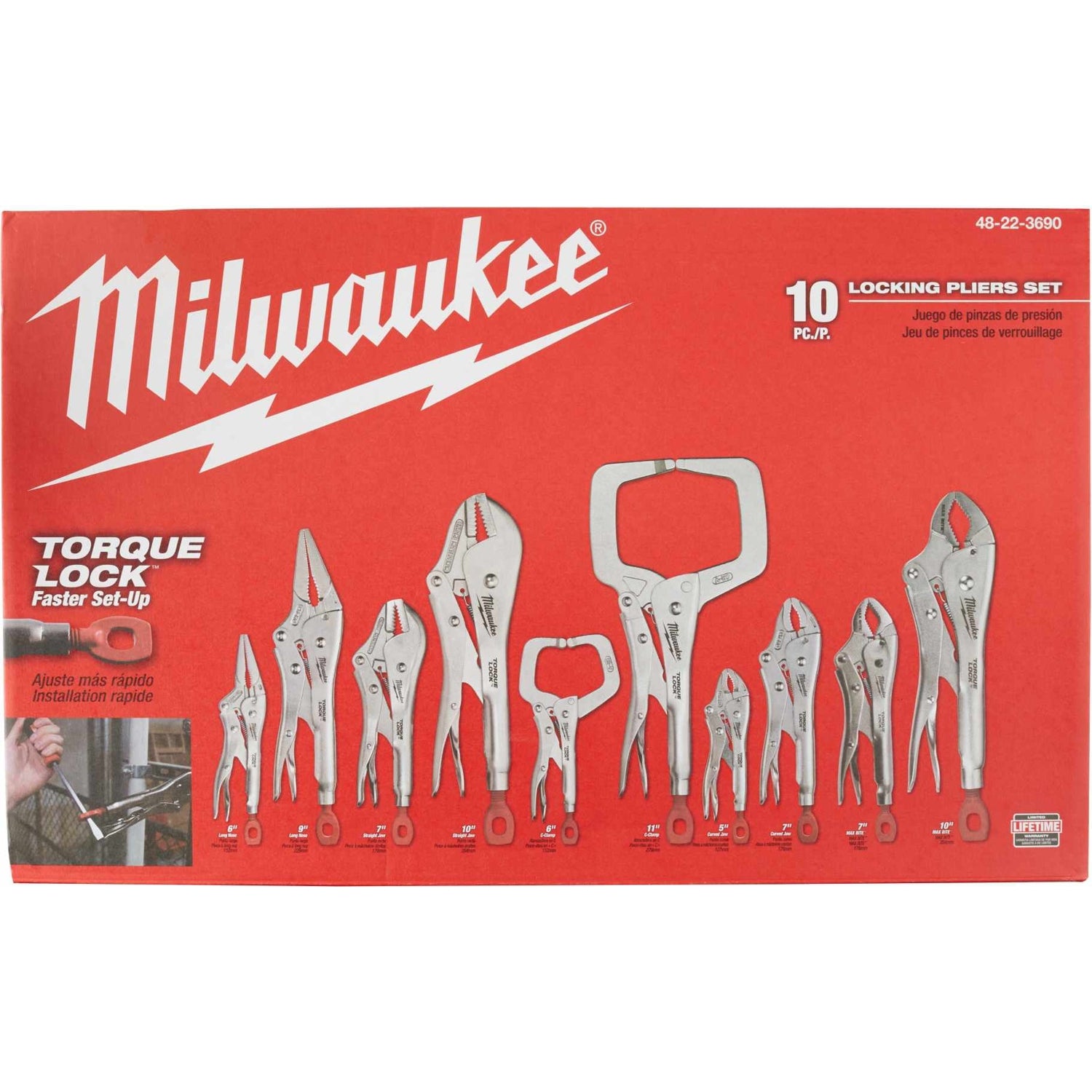 Milwaukee 48-22-3690 10-Piece  Torque Lock Pliers Kit