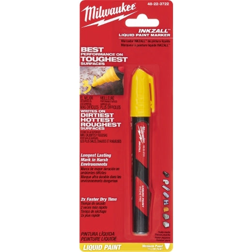 Milwaukee 48-22-3722 1PK INKZALL Yellow Paint Marker