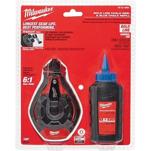 Milwaukee 48-22-3982 100' Bold Line Kit w/ Blue Chalk