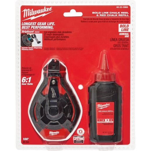 Milwaukee 48-22-3986 100' Bold Line Kit w/ Red Chalk