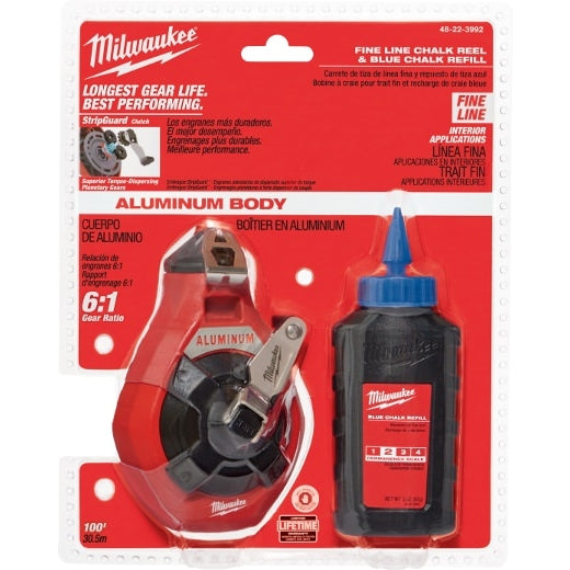Milwaukee 48-22-3992 100' Precision Line Kit w/ Blue Chalk