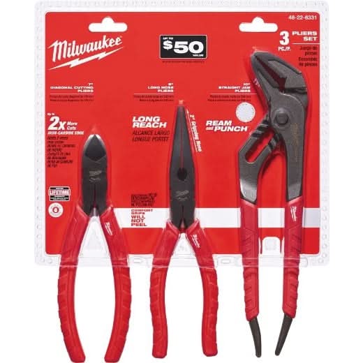 Milwaukee 48-22-6331-48-22-2706 3-pc Pliers and 6-pc Screwdrivers