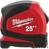 Milwaukee 48-22-6625 25ft Compact Tape Measure, 48-22-1500 Fastback Compact Utility Knife, and 48-22-3105 2PK Fine Point Black Markers Combo Kit