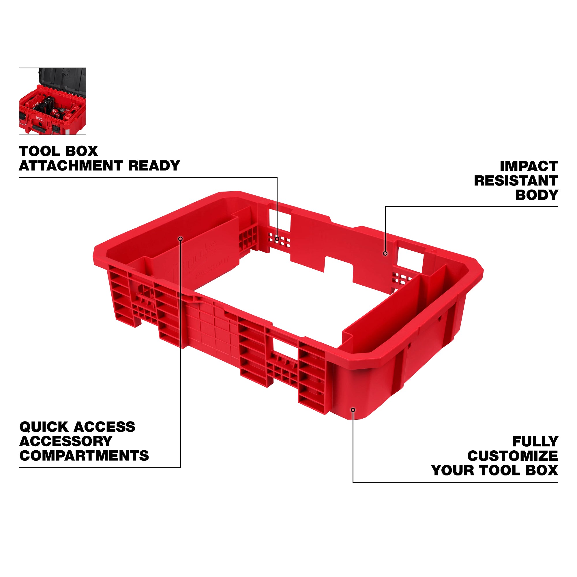 Milwaukee 48-22-8029 Tool Box Attachment Ready Tray for PACKOUT