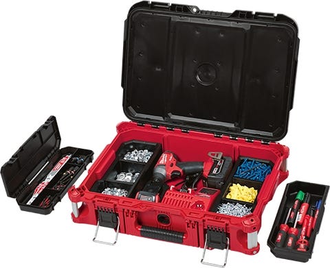 Milwaukee 3-Piece PACKOUT Rolling Tool Box + Large Tool Box + Small Tool Box Set