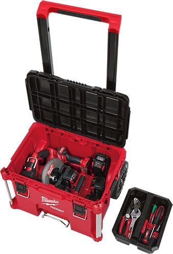 Milwaukee 3-Piece PACKOUT Rolling Tool Box + Large Tool Box + Organizer Set