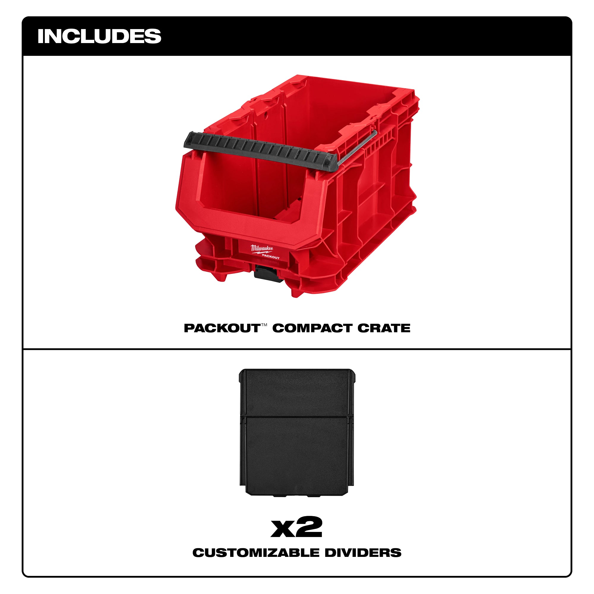 Milwaukee 48-22-8437 PACKOUT Compact Crate – Tool Nut