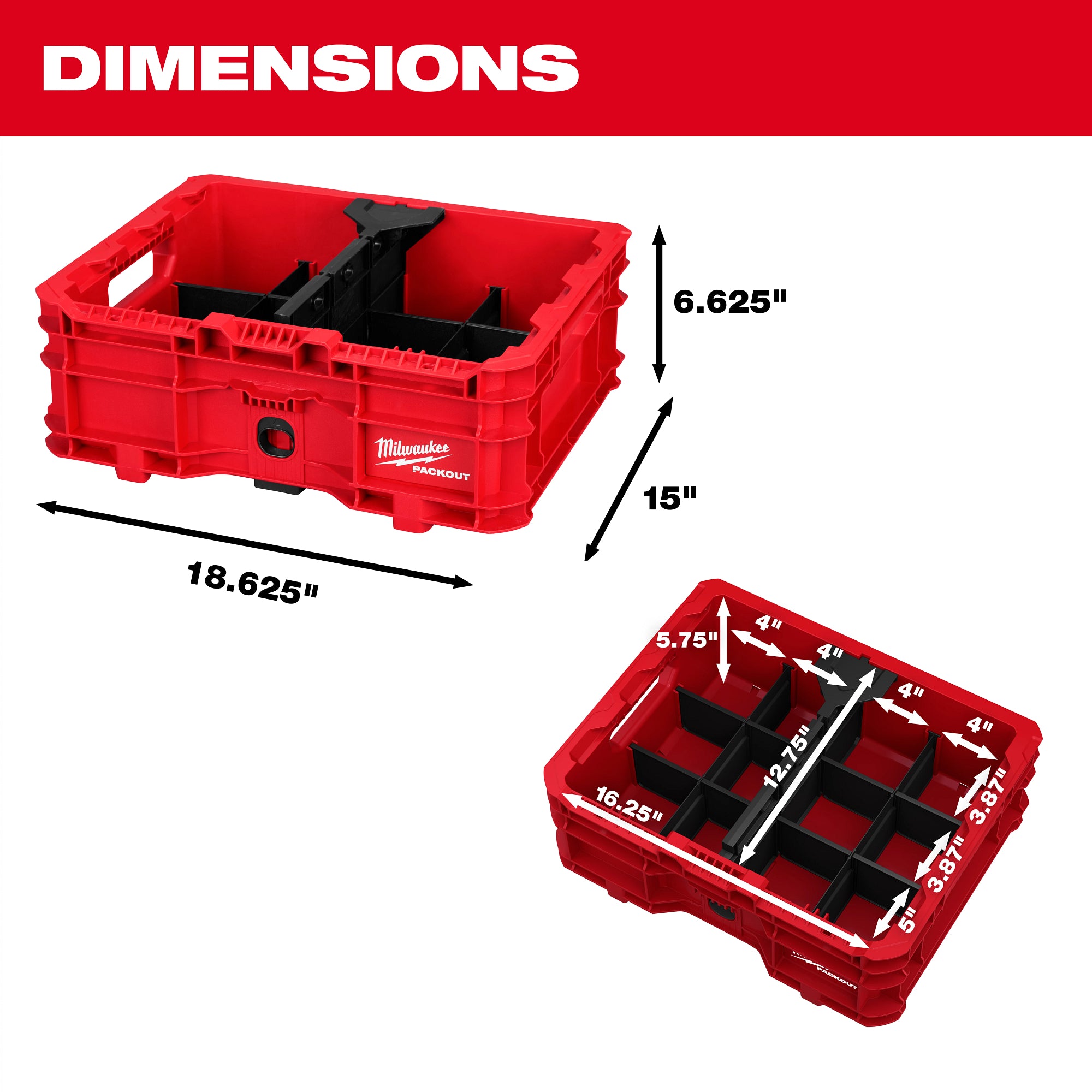 Milwaukee 48-22-8438 PACKOUT Low-Profile Crate